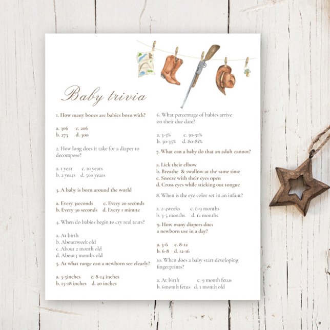 Hunter baby shower - Baby Trivia Game (Creator Uploaded)