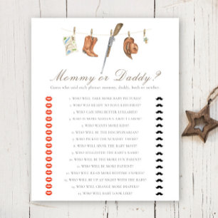 Hunter baby shower - mommy or daddy game