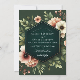 Hunter Blush Nocturne Wedding Invitation