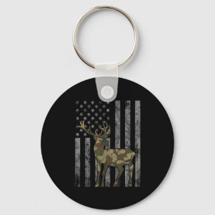 Hunter Camouflage Hunting Hunt Buck Elk American F Keychain