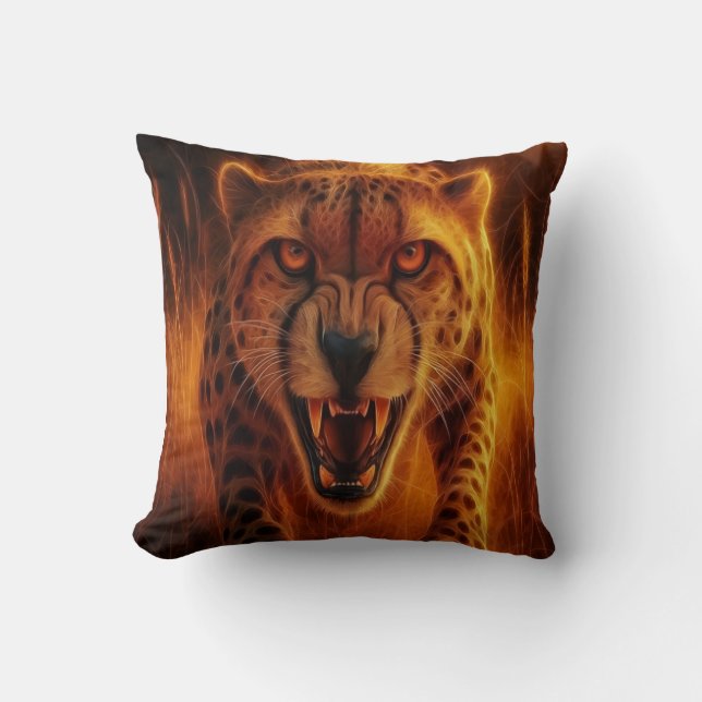 Hunter Cheetah Throw Pillow (Front)
