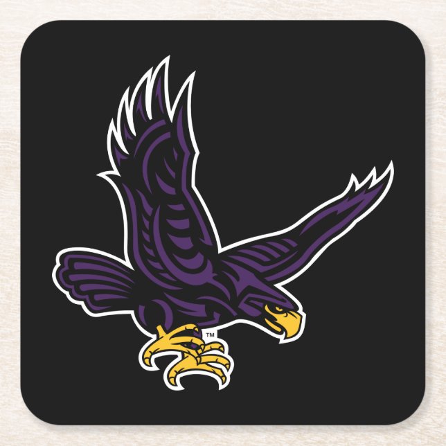 Hunter College Hawk Square Paper Coaster (Front)