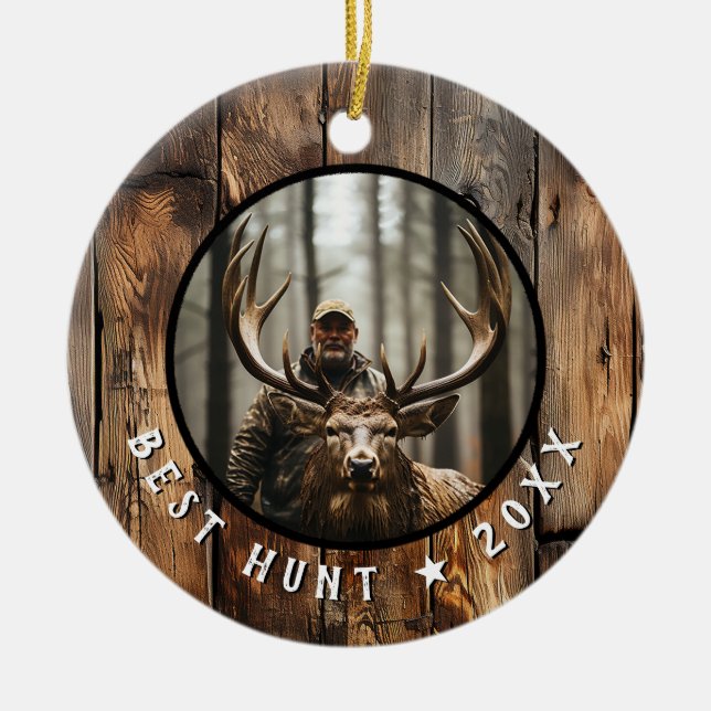Hunter Commemorative Keepsake Year Ceramic Ornament (Front)