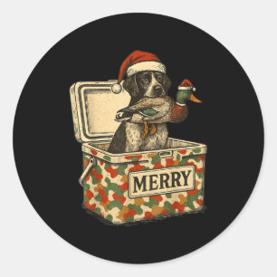 Hunter Dad Christmas Mallard Xmas Duck Lover Women Classic Round Sticker