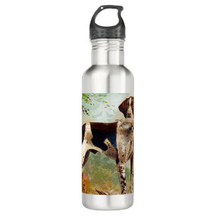 Hunter dog with bird in mouth 710 ml water bottle