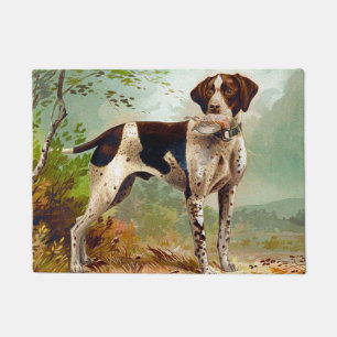 Hunter dog with bird in mouth doormat