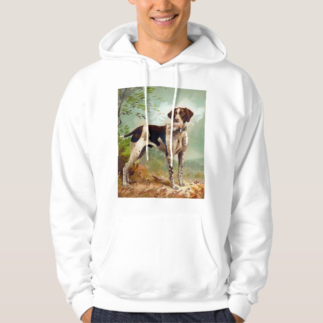 Hunter dog with bird in mouth hoodie (Front)