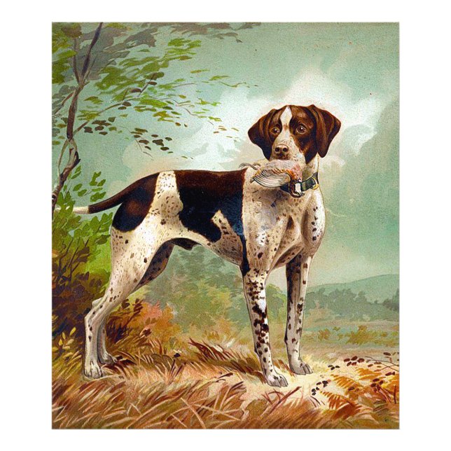Hunter dog with bird in mouth photo print (Front)