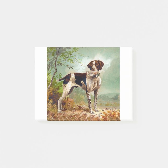 Hunter dog with bird in mouth post-it notes (Front)