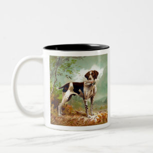 Hunter dog with bird in mouth Two-Tone coffee mug