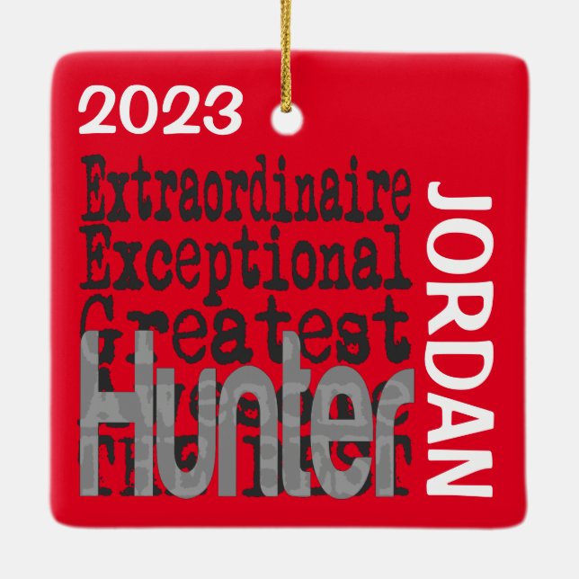 Hunter Extraordinaire CUSTOM Ceramic Ornament (Back)