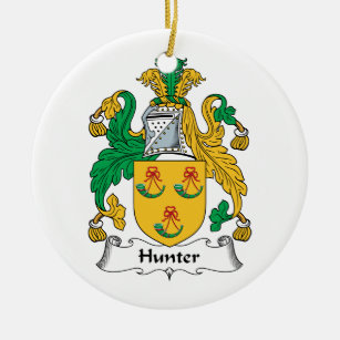 Hunter Family Crest Ceramic Ornament