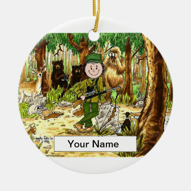 Hunter - Female Ceramic Ornament (Front)