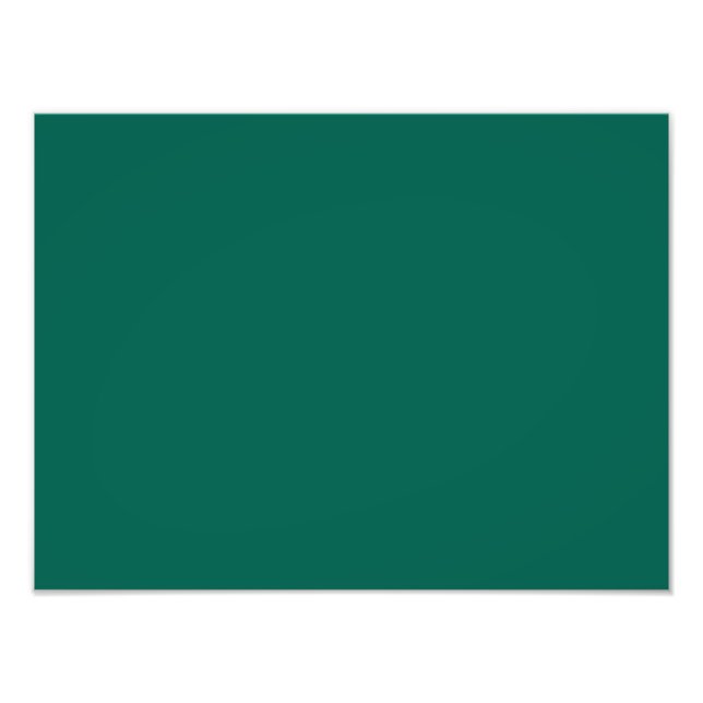 Hunter Forest Green Personalized Colour Background Photo Print (Front)