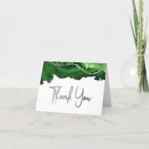 Hunter Green Agate Carte de remerciements Script A