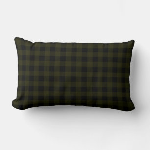 Hunter Green and Black   Buffalo Plaid Lumbar Pillow