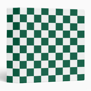 Hunter Green and White Chequered Binder