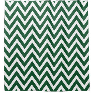 Hunter Green and White Chevron
