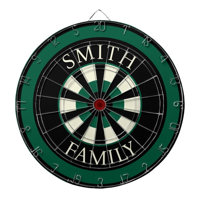 Hunter Green Black Personalized Dart Board (Front)