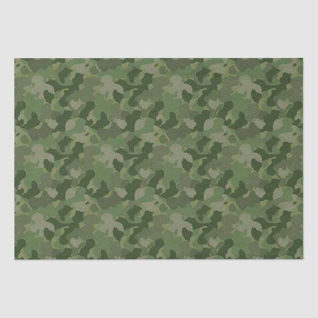 Hunter Green Camouflage Tissue Paper (Front)