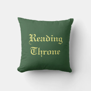 Hunter green classic book lovers' throw pillow