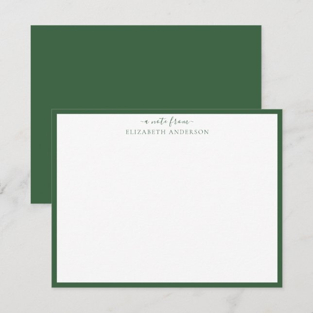 Hunter Green Classic Border  Card (Front/Back)