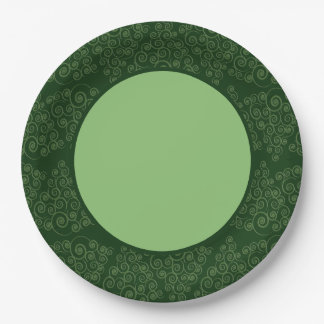 Hunter Green CurlyQue Christmas Tree Paper Plate