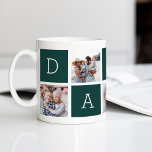 Hunter Green | Custom Daddy 5 Photo Collage Coffee Mug<br><div class="desc">Create a sweet keepsake for a beloved dad this Father's Day with this simple design that features five of your favourite Instagram photos,  arranged in a collage layout with alternating squares of hunter green,  spelling out "Daddy." Personalize with favourite photos of his children for a treasured gift for dad.</div>