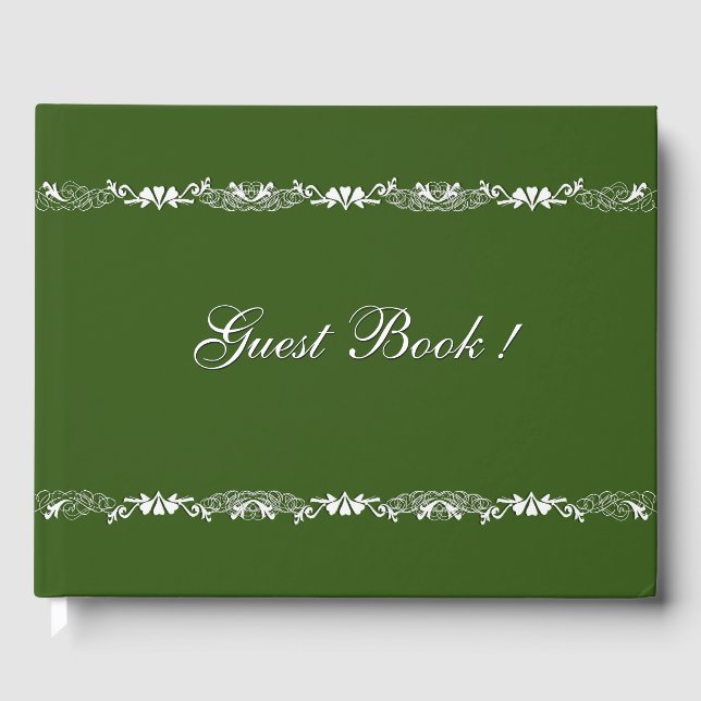 Hunter Green et White Design Livre d'or (Recto)