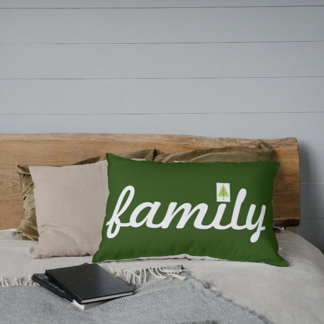Hunter Green Family Tree Lumbar Pillow (Creator Uploaded)
