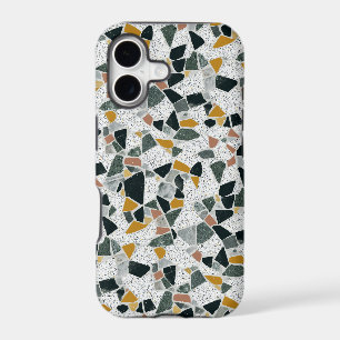 Hunter Green Gold and Black Speckled Terrazzo