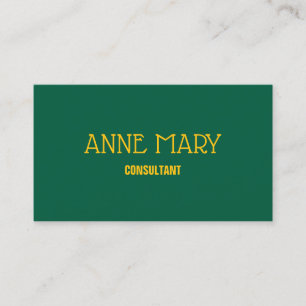 Hunter Green Gold Yellow Orange Elegant Modern Business Card