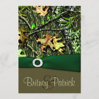 Hunter Green Hunting Camo Wedding Invitations