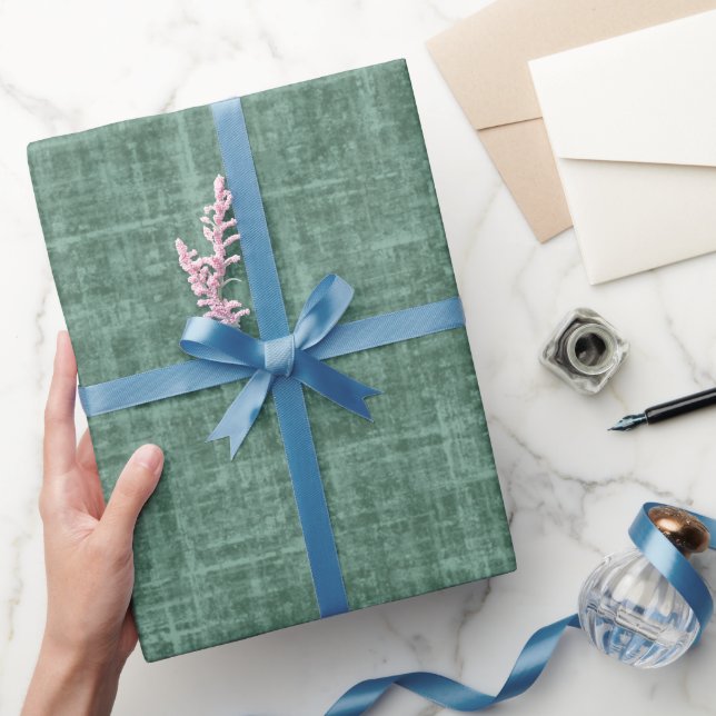Hunter Green Linen Wrapping Paper (Gifting)