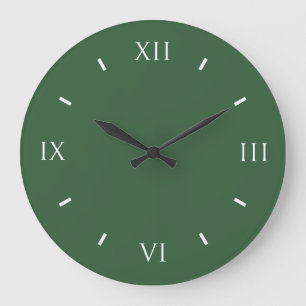 Hunter Green Modern Colour Matching Large Clock