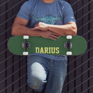 Hunter Green Modern Name Classic Trendy Skateboard