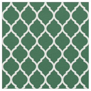 Hunter Green Moroccan Quatrefoil Fabric