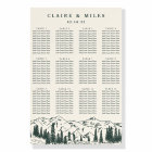 Hunter Green Mountain Sketch Wedding Seating Chart