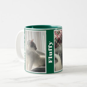Hunter Green Pet Photos and Names  Two-Tone Coffee Mug