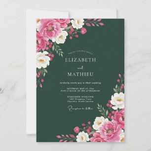 Hunter Green Resplendent Winter Wedding Invitation