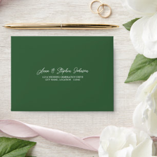 Hunter Green RSVP Return Envelope