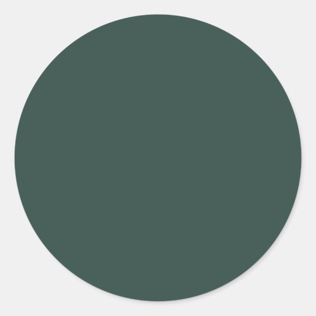 Hunter Green Solid Colour Classic Round Sticker (Front)