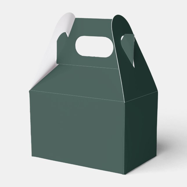Hunter Green Solid Colour Favor Box (Front Side)
