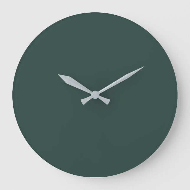 Hunter Green Solid Colour Large Clock (Front)