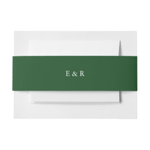Hunter Green Solid Colour Trend Invitation Belly Band