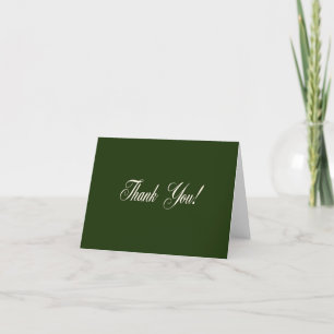 Hunter Green Thank You Card Blank Inside