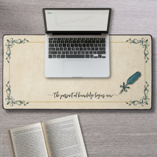 Hunter Green Vintage Quill Student Desk Mat