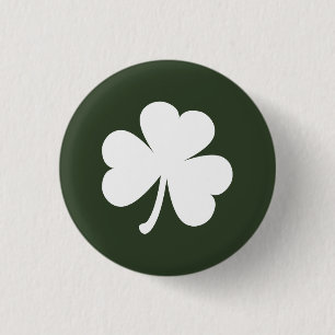 Hunter Green w/ Irish Shamrock 1 Inch Round Button