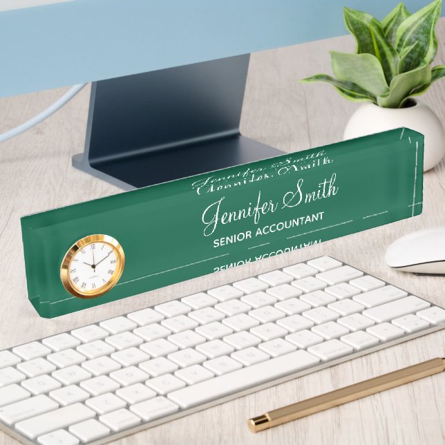 Hunter Green with Job Title Nameplate