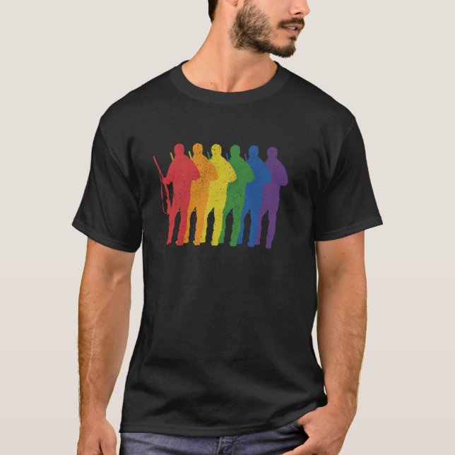 Hunter Hunting Gay Pride LGBTQ Supporter Rainbow A T-Shirt (Front)